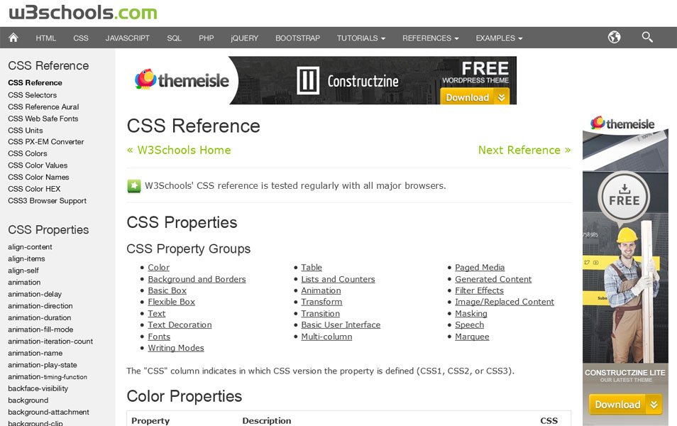 W3Schools-CSS-Reference