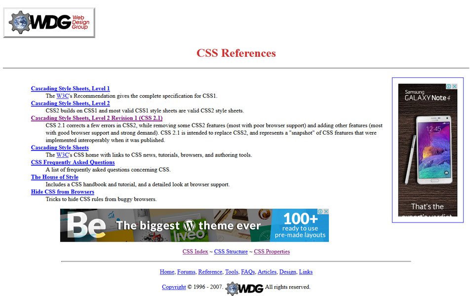 Web-Design-Group-CSS-References